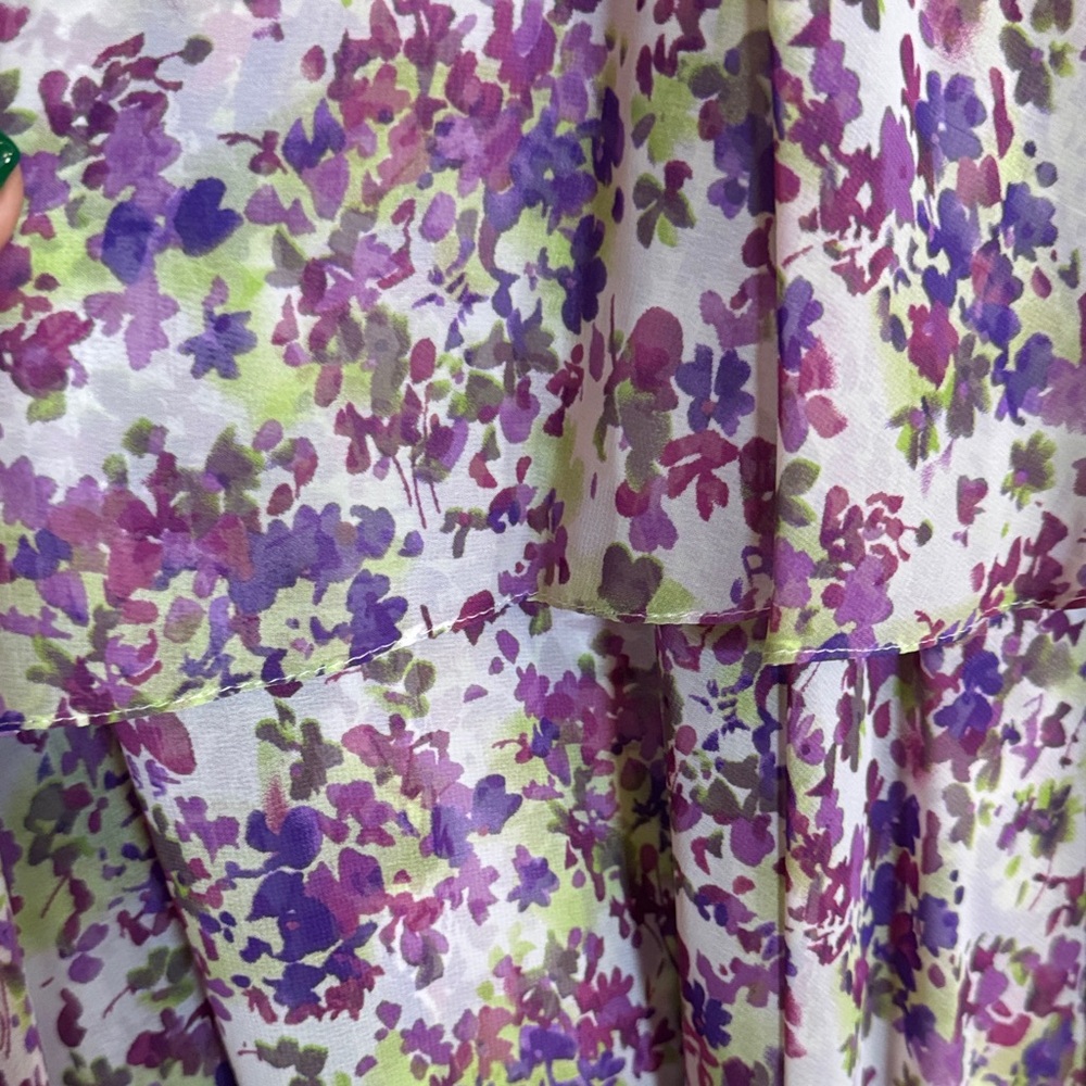 Aidan by Aidan Mattox purple and green Floral Maxi Dress- - Picture 13 of 16